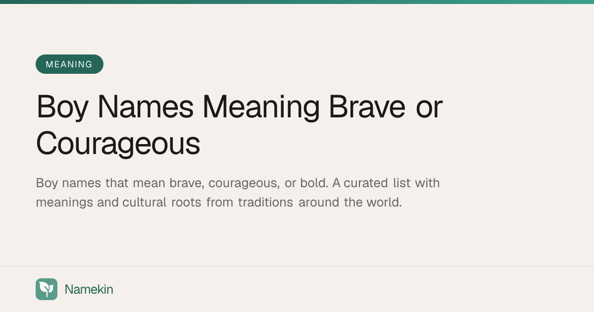 Brave Boy Names | Namekin